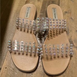 Steve Madden Tan and Silver Sandals with Minimalist Design